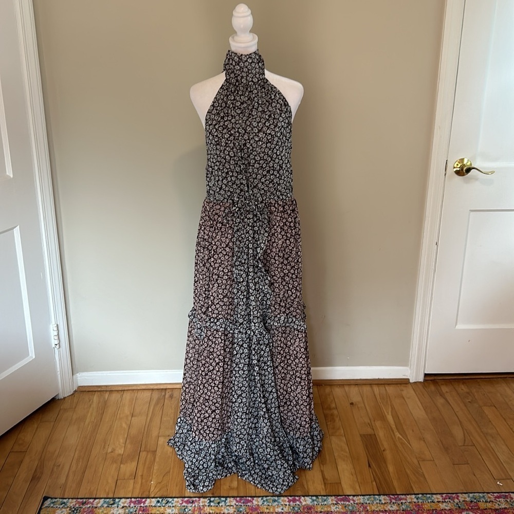 Sabina Musayev Floral-Print Tiered Gown New Size Small - Picture 6 of 13